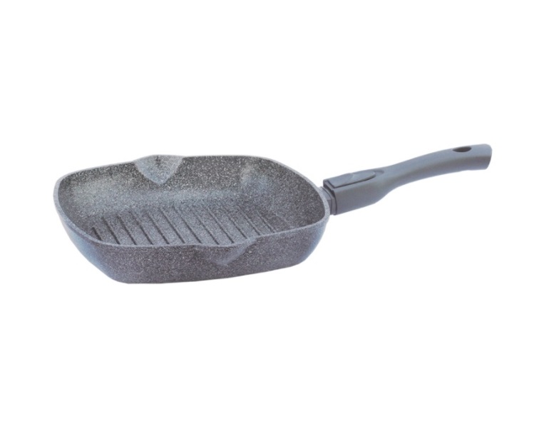 Сковорода-гриль БИОЛ Granite Gray 26х26 см ручка SoftTouch (26144P)